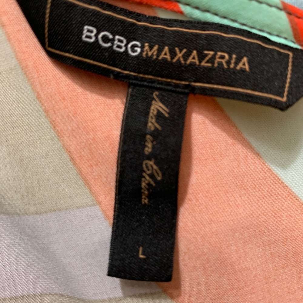 BCBG Maxazria One-shoulder multi-colored long top has great stretch, versatile - Picture 7 of 8